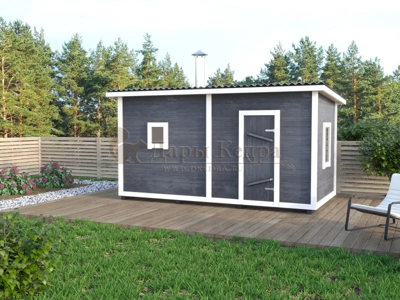 Каркасно-щитовая баня из кедра «Оптима»