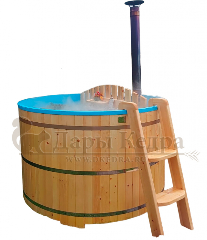 Фурако круглая из кедра с термопластиковой вставкой со встроенной печью Фурако круглая из кедра с термопластиковой вставкой со встроенной печью