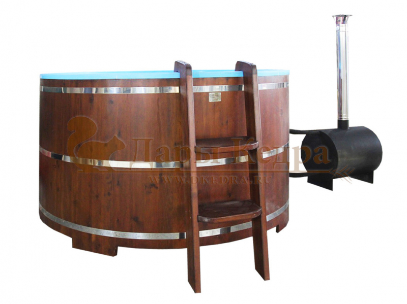 Фурако круглая из кедра с термопластиковой вставкой с внешней печью Фурако круглая из кедра с термопластиковой вставкой с внешней печью